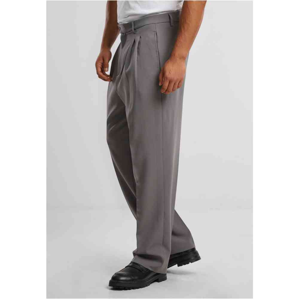 Urban Classics - Double Pleated Dressed Pantalon coupe standard - Gris
